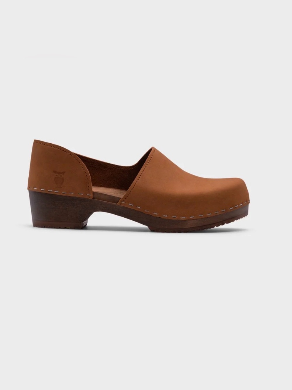 Sandgrens Sweden Brett low closed-back clogs tan leather